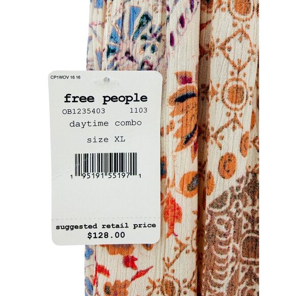 NWT Free People Mixed Print Wide Leg Flare Pants XL | Boho Indie Sleaze Festival - Picture 15 of 16